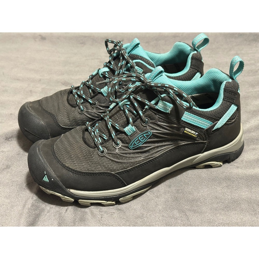 KEEN Marshall Waterproof Hiking Shoes Womens 9 Charcoal Turquoise